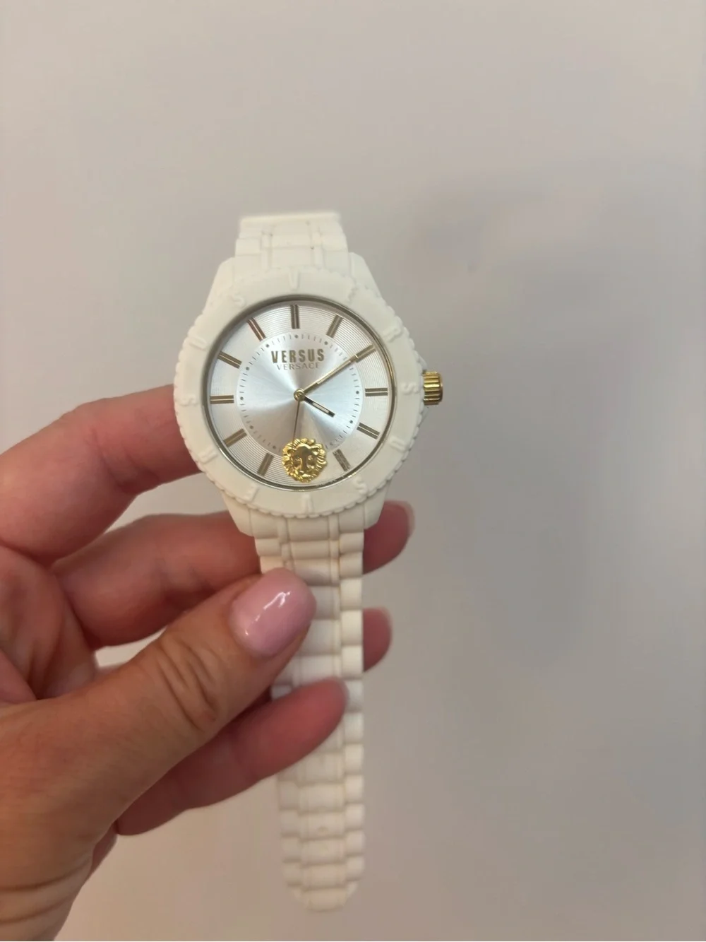 Versus Versace Cream and Gold Silicone Watch